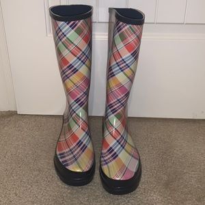 Plaid Rain Boots